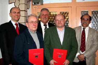 v.l.n.r: Michael Bischoff, Rudolf Mimler, Peter Lerch, Michael Fretschner und Vorsitzender Helmut Keim
